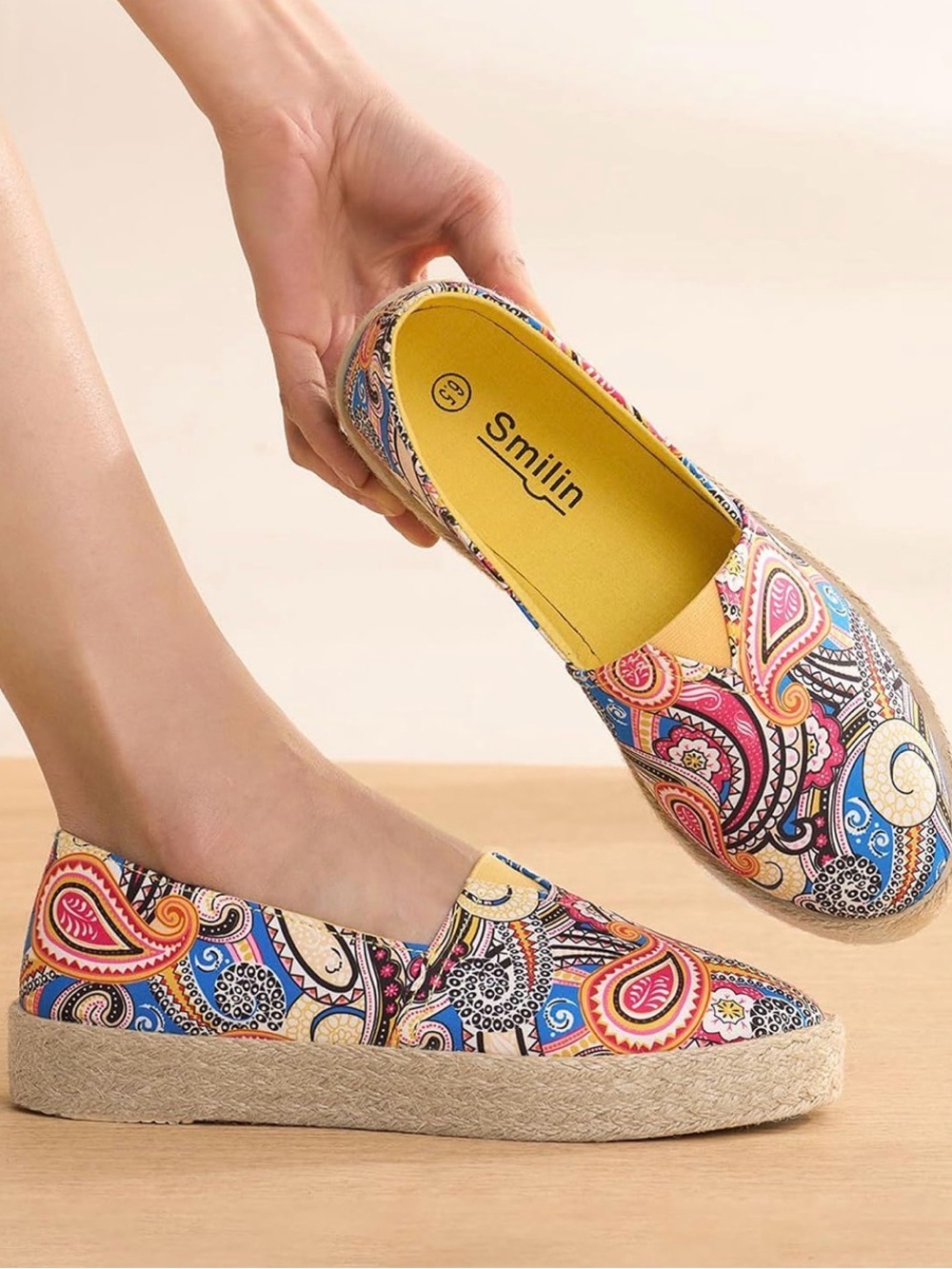 Women's Multicolor Paisley Espadrille Slip-Ons